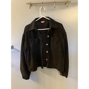 Francesca for Mi Ami Sherpa/Corduroy Jacket Size Large Black